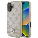 DKNY DKHCP16SPCPTSSP iPhone 16 6.1" r&oacute;żowy|pink hardcase Checkered Pattern & Printed Stripes