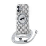 Karl Lagerfeld KLHMP16SHCKCKLCT iPhone 16 6.1" transparent hardcase IML Crossbody Monogram Karl & Choupette Head MagSafe