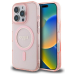 Guess GUHMP16LHFGEREP iPhone 16 Pro 6.3" r&oacute;żowy|pink hardcase IML Glitter Circle MagSafe