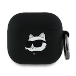 Karl Lagerfeld KLA4RUNCHK AirPods 4 cover czarny|black Silicone Choupette Head 3D