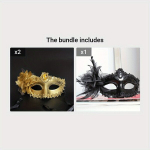 Kaunis Liilia Lillede Maskeraad Mask Sinu Peole, Auksinis*2 + Juodas