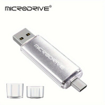 USB pulk Microdrive T&uuml;&uuml;p-C M&auml;lupulk 32GB 64GB 128GB OTG 2 In 1., Sidabrinis
