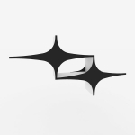 Seinariiul Kalune Design Wall Shelf 775, 135 cm, valge/must
