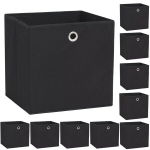 vidaXL mittekootud kangast hoiukastid 10 tk, 32 x 32 x 32 cm, must