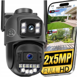 IP-kaamera kahekordse objektiivis&uuml;steemiga, 2x5MP, Wi-Fi, liikumisandur ja automaatne j&auml;lgimine