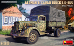 Liimitav mudel MiniArt 35456 German 3t Cargo Truck 3,6-36S Mid. Prod. 1/35