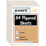 30 x A4 vineeripaneelid Pappel puidust 3 mm vineeripaneelid 300 x 210 x 3 mm (+/- 0,5 mm) Creative Deco