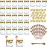 Ldq klaaspurki komplekt - 20/30/50tk, 1.52oz mini meepurgid kaantega, 20 pakuočių