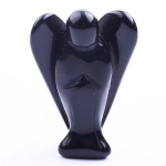 1tk 3.81cm Naturaalne Tervendav Kristall Ingel K&auml;sitsi Nikerdatud Skulptuur Kingitus Kodukujundus., Juodasis agatas