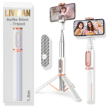 Selfie pulk (Selfie stick) LIVMAN Oth-AB202MAX - multifunktsionaalne selfide pulk ja statiiv kaugjuhtimispuldiga, 1,5m