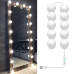 Hollywoodi Glam Meigilaua Peegel Valgustus Kompekt - 10 LED Tulega Reguleeritava V&auml;rvi ja Heledusega, USB Toitel (Peegel Mitte Kaasas)