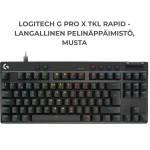 Logitechi m&auml;nguklaviatuur G ProxTKL RAPID Juhtmega must