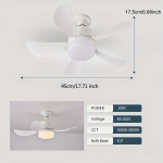 Ru Rao 1 PC lakkeev ventilaatorke koos valgusti ja puldiga , Juoda
