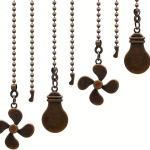 4tk Laeventilaatori T&otilde;mbel&uuml;liti Komplekt, Pirni Ja Ventilaatori Muster, 30.48 Cm Pikendus (Antiikpronks).