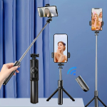 Telefonihoidja ABS Pikendatav Selfie Stick Statiiv Juhtmevaba Puldiga, 360&deg; P&ouml;&ouml;ratav Nutitelefoni Kinnitus. , Juoda