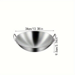 1tk, Kahe K&otilde;rvaga Roostevaba Teras Praepann, Traditsiooniline Roostevaba Teras Wok, 31,7 cm / 12,48 colio