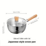 Mitten&otilde;udepott Roostevaba Terasest Puitk&auml;epidemega Ramen Piimapott Steameriga., 18cm2.0L Su dangteliu