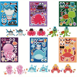 6/12 tk N&auml;o Kaunistamise Merelooma Puzzle DIY Kleebised Kleepsud., 12 lapų