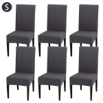 6tk/komplekt Siid &Uuml;hev&auml;rviline Elastne Toolikate, Veniv Spandex Eemaldatav Pestav Kaitsekatte S&ouml;&ouml;gitoa K&ouml;&ouml;gi Hotelli jaoks., pilka