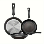 Mittehaarduv Pannide Komplekt, 3tk Must Keraamiline Induktsioon 20.32cm&24.13cm&27.94cm Munapannikomplekt Keraamiline.