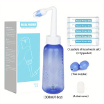 Nina Loputuss&uuml;steem - 300ml/500ml Nina Pudel Sinus Loputus BPA-vaba T&auml;iskasvanutele 5 Nina Soola Pakiga , 300ml+nosies druskos 5vnt