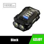 GZLIDY Mini LED Taskulamp, USB Laetav V&otilde;tmehoidja Tuli 8 Režiimi, Aku N&auml;idik, Saba Magnet, Ideaalne V&auml;litegevusteks., Juoda