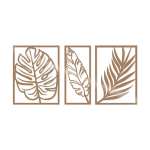 Metallist seinakaunistus Leaf 2 Copper, 80x38 cm