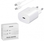 Samsung EP-TA800XWE, USB-C 25W + USB-C kaabel, 1 m