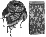 Arafat sling Shemagh Keffiyeh Mil-Tec 110x110 cm, Must-valge