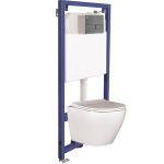 Seinapealne WC komplekt Laveo Akan Desna, White+Graphite