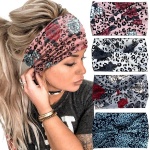V&auml;litennisekaubad, Bohemian Leopard Print peapael &ndash; laia servaga higistamisvastane rihm, sobib suurep&auml;raselt jooga ja fitnessi jaoks, hall stiil: tavaline stiil;