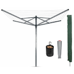 Brabantia Lift-O-Matic reguleeritav pesukuivatuskarusell 50m + pinnaseoda + kate + l&otilde;ksukott, hall