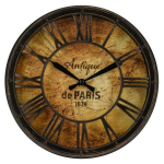 Antigue Paris seinakell 21 cm Vintage stiilis &uuml;mmargune kell, valmistatud tugevast plastikust, Rooma numbritega, kella l&auml;bim&otilde;&otilde;t 21 cm, "Antigue Paris" sieninis laikrodis 21 cm Senovinio stiliaus apvalus laikrodis, pagamintas i&scaron; tvirto plastiko, romėn ...