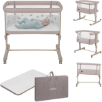 Koos magamisega v&otilde;revoodi, Lionelo, Aurora, 3 &uuml;hes, kiigutamise ja kaldenurga reguleerimisega, komplektis T25 tihedusega madrats ja transpordikott, 5 asendisse reguleeritav, kuni 9 kg, alates 0 kuust, 85x60x66 cm, sertifikaadid EN 1130:2019+AC:2020,  ...