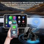 Telefonihoidja Juhtmeta Carplay adapter Android Auto Dongle > 15W autolaadija ja auto &otilde;hutusava armatuurlaua telefonihoidja kinnitus