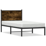 &uuml;heinimese voodi，t&auml;iskasvanu voodi，metallist voodiraam ilma madratsita suitsutatud tamm 75x190 cm CFE8869211