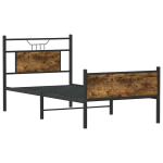 &uuml;heinimese voodi，t&auml;iskasvanu voodi，peatsiga voodiraam, ilma madratsita, suitsutatud tamm 80x200 cm CFE3220751