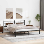 kaheinimese voodi，t&auml;iskasvanu voodi，peatsiga voodiraam, ilma madratsita, pruun tamm 160x200cm CFE4464333