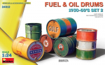 Liimitav mudel MiniArt 24012 Fuel & Oil Drums 1930-50's Set 2 1/24