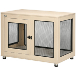 Koerakast Koerpuur, Moodne disain, lukustatav, 2 ust, 94 cm x 60 cm x 71,5 cm, Naturaalne + Must