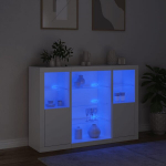puhvetk，kummut，kappapid LED-tuledega 3 tk，kummut，kapp, valge, tehispuit CFE45602