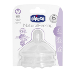 Silikoonist pudelist lutid Chicco Natural feeling, 6+ kuud, keskmise vooluga 2 tk