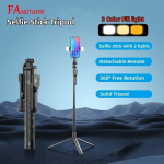 Telefonihoidja Fangs 1750mm traadita selfie -pulga statiiv koos nutitelefonide LED -valgustusega - stiil 03