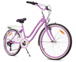 Linnajalgratas t&uuml;drukule, Shimano 7 k&auml;iku, Heart Bike, lilla