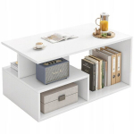 Valge kohvilaud modernne riiuliga elutuba p&ouml;&ouml;ning suur 90 cm