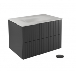 Seinale kinnitatav vannitoakapp kraanikausiga Besco Akya Linea, 66 cm, hall/valge