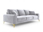 Kolmekohaline diivan Mazzini Sofas Madara, veluur, h&otilde;bedane/kuldne v&auml;rv