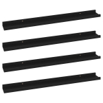 vidaXL seinariiulid, 4 tk, must, 80 x 9 x 3 cm