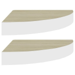 vidaXL nurgariiulid 2 tk, tamm ja valge, 25 x 25 x 3,8 MDF