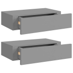 vidaXL sahtlitega seinariiulid, 2 tk, hall, 40x23,5x10 cm MDF